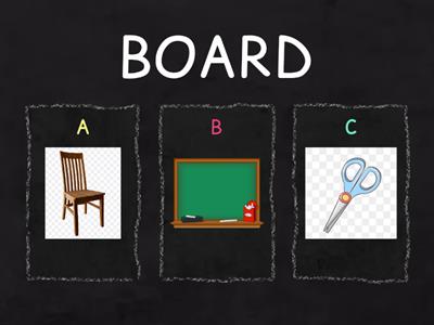 Classroom Objects Vocabulary Test