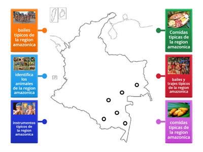 Elaboracion de un collage con diferentes elementos de la region amazonica