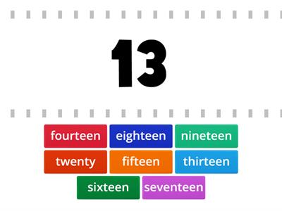 numerals 13-20