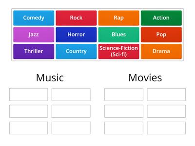 Movies and Music vocabulary