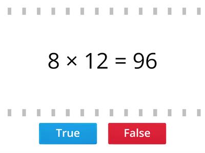 Multiplication true or false