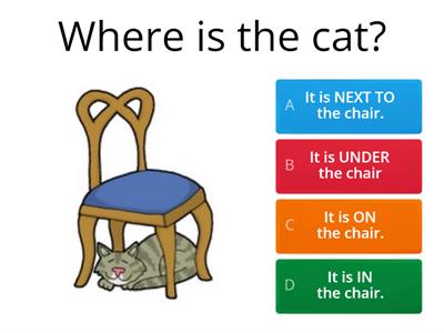Prepositions of place: IN, ON, UNDER, NEXT TO