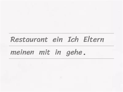 Sätze bilden "Im Restaurant"