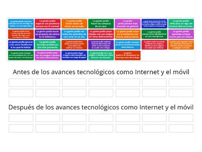 ¿ANTES o DESPUÉS de los avances tecnológicos como Internet y el móvil?