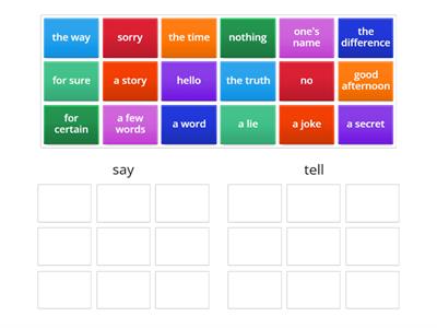 Say / tell collocations 