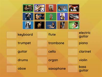 quiz sound pictures Solutions El 1C Musical instruments