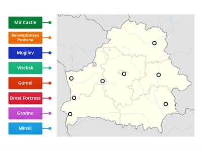  Landmarks on the map Belarus