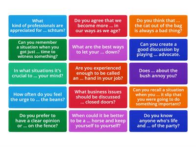 SpeakOut Advanced idioms revision