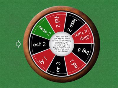 Game Spinner for Doubling Rule - Adding Suffixes