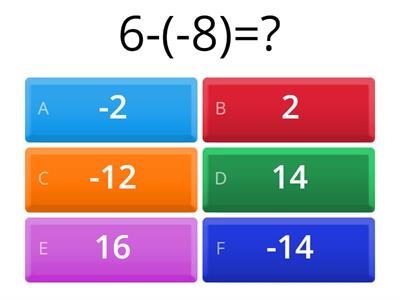 integers quizz by bhumi baisoya 7E