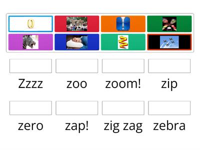 Match the Z word to the picture 