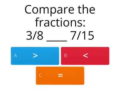 Compare Fractions with Unlike Denominators
