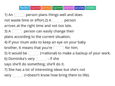 Inside or outside (vocabulary personality traits)