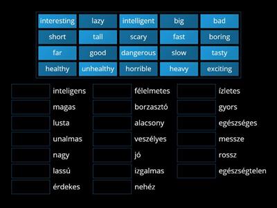 Adjectives English PLus 2 - Melléknevek jelentése