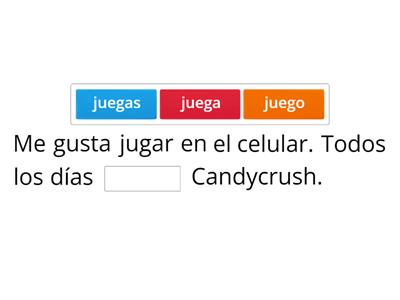  Conjugación verbos del presente indicativo en español