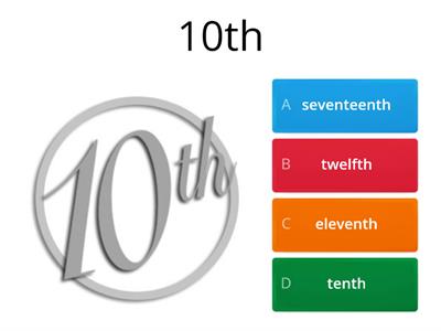 Ordinal numbers 10th - 20th - Radové číslovky od 10-20 SK