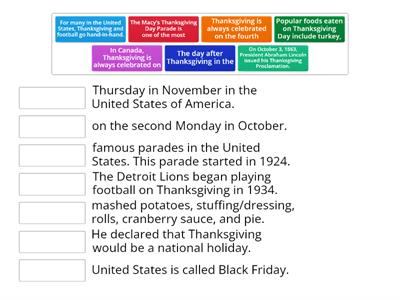 Thanksgiving Fact Cards