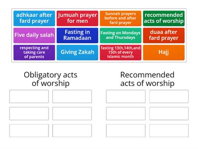 Categories of worship
