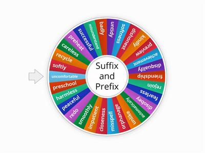 Spin Wheel Prefix and Suffix Grade 2