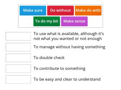 Phrases with make and do