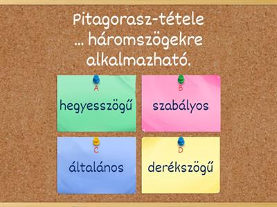 Pitagorasz-tétel kvíz
