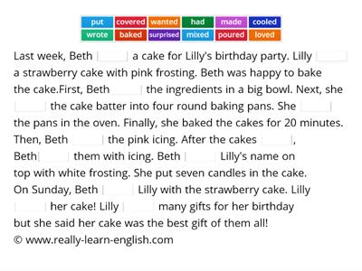 Past Simple - Story 2 - Birthday Cake
