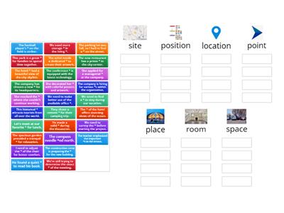 Site, position, location, room, place, space