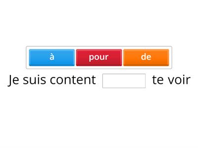 Les prépositions (à, pour, de) pour relier un adjectif à son complément