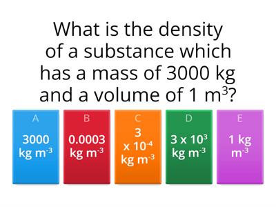 S3 Density calculations quiz