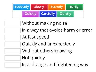 Match up adverbs mystery