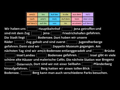 Ausblick L10 KB1d Reisebericht / Präpositionen