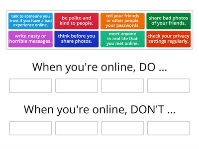 Online safety -group sort