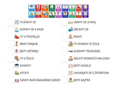 DAILY ROUTINE ENG - SLO VOCABULARY - 5th CLASS