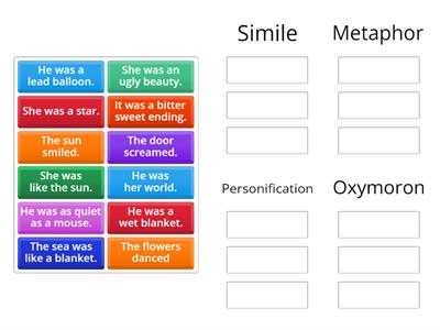  Metaphor, Simile, Personification and Oxymorons