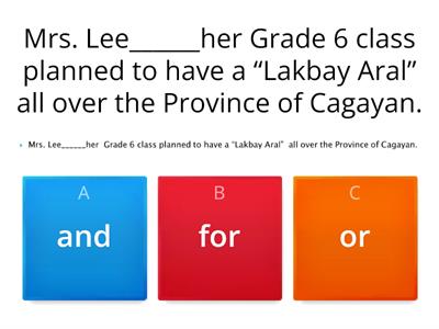 COORDINATING CONJUNCTIONS EVALUATION