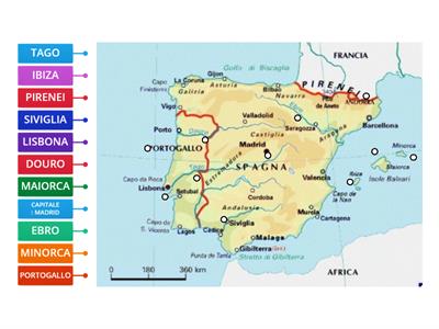 SPAGNA E PORTOGALLO:  SOVRASCRIVI GLI ELEMENTI PRINCIPALI