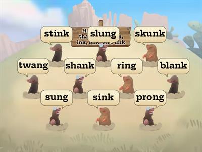 ank, ink, onk, and unk words