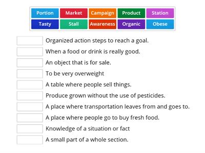 Healthy or unhealthy lifestyle vocab