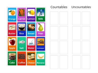 Countables and uncountables nouns