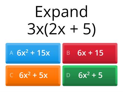 Expansion and factorization of Quadratic expressions