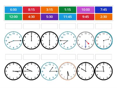 Matching analog clock time to digital time