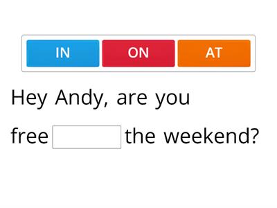 Prepositions of time - IN, ON, AT