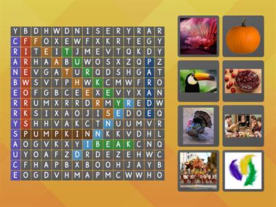 THANKSGIVING wordsearch