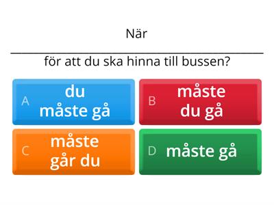 Träna på omvänd ordföljd med hjälpverb