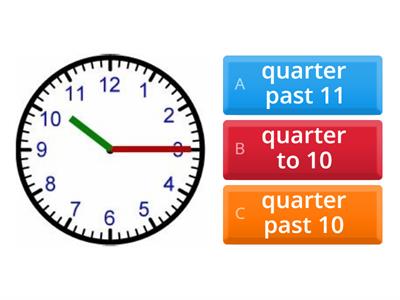  o'clock / half past / quarter past /quarter to