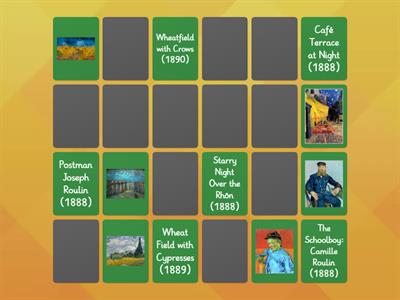 Van Gogh's paintings Memory Game