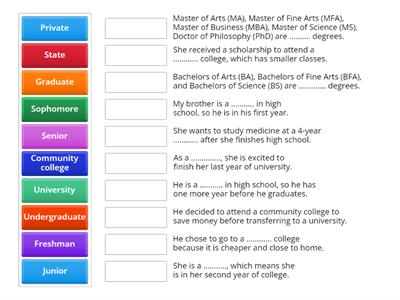 Vocabulary (College and University - 270) - Game 2