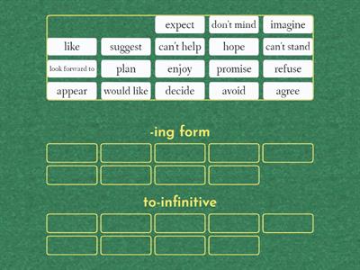 74 Verbs followed by -ing / to-infinitive