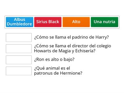 Hola esta es una actividad basada en Harry Potter...