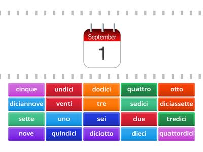 Italienische Zahlen/ numeri (1-20)